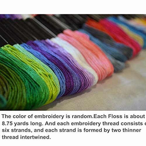 Vilihkc Rainbow Color Embroidery Floss 100 Skeins Per Pack with Cotton for Cross Stitch Threads Bracelet Yarn Craft Floss Embroidery Floss Set - color: 100 colors