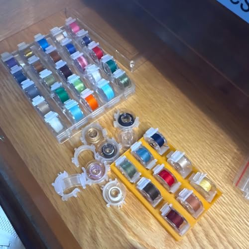 Joyangy 100Pack Bobbin Clips, Plastic Thread Holder for Embroidery, 5 Color - color: Colorful 100Pcs