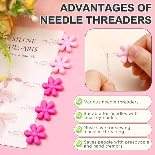 KAQRHFT 24 PCS Needle Threaders, Needle Threader Kit for Hand Sewing - size: S-2