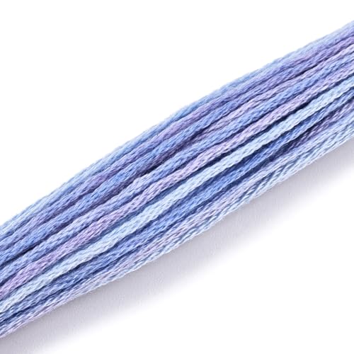 10 Skeins MediumSlate Blue 0.5mm 6-Ply Polyester Embroidery Floss Cross Stitch Threads Segment Dyed Gradient for DIY Craft Hand Sewing Knitting DIY Crafts Jewelry Making 8.75 Yards(8m)/Skein - color: Mediumslate Blue