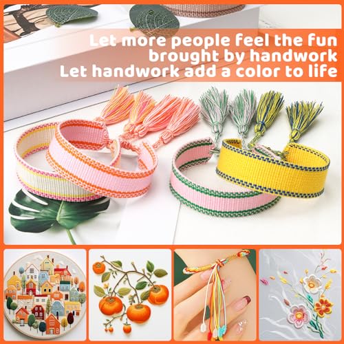 14 Skeins Embroidery Floss, Orange Cotton Embroidery Thread - color: Orange