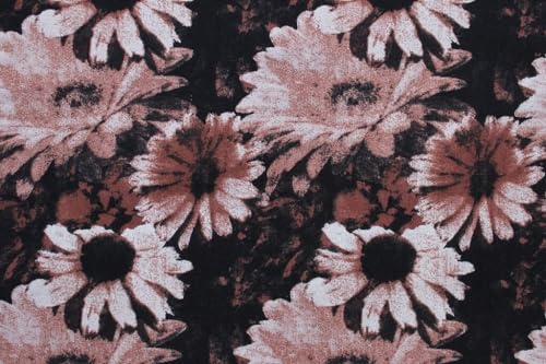 1-Yard Natural Linen Floral Fabric | Linen Fabric by the Yard for Clothing |Floral Fabric by the Yard |100% Linen Fabric Linen Cloth for Sewing, Crafts, Tablecloths, Curtains, Drapes|Des.2 Brown - color: Des.2 Chocolate, size: 1 Yard Precut