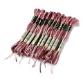 Cross Stitch Floss 10 Skeins Variegated Embroidery String 6 Strands Segment Dyed Polyester for Friendship Bracelet Needlepoint Sewing Knitting Crafts (Indian Red) - color: Indian Red