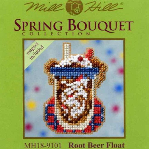 Root Beer Float Beaded Counted Cross Stitch Ornament Kit Mill Hill 2009 Spring Bouquet MH18-9101