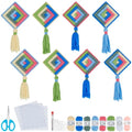 FREEBLOSS 8set Plastic Canvas Bookmark Kit - God's Eye & Cross Stitch Patterns - Embroidery Kit for Adults - Not Foldable
