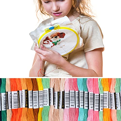 VICOVI 477 Skeins Embroidery Floss Kit 447 Vibrant Colors + 15 Black & 15 White Cross Stitch Thread Set with 20 Bobbins for Friendship Bracelets Sewing DIY Crafts - color: 447 multicolor + 30 White&Black