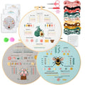 JOINRUN Beginner Embroidery Kit for Adults, 3 Pack with Video Tutorial - color: Bee