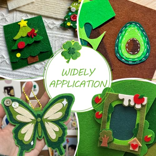 30Pcs Stiff Felt Sheets, 1mm Thick Felt Fabric Squares for Sewing & DIY - color: Dark Green Series