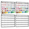 HAITRAL 4 Set of 54-Spool Sewing Thread Rack, Wall-Mounted Metal Sewing Thread Holder, Hair-braiding Organizer, Black - color: Black
