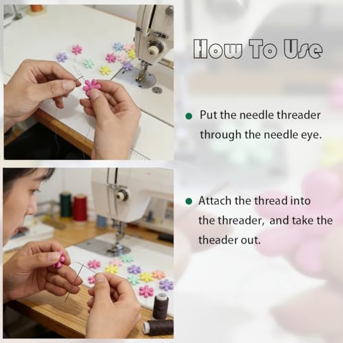Needle Threaders, Multicolor Embroidery Needle Threader Tool 12 Pieces