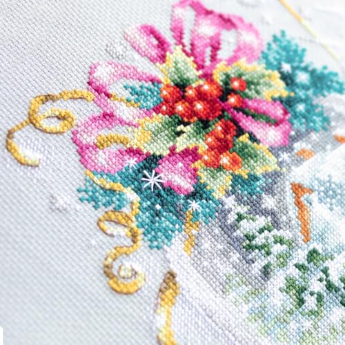 Wizardi Counted Cross-Stitch Kit A Christmas Fairy Tale 100-247 Magic Needle. Counted Cross Stitch for Beginners and Advanced - color: A Christmas Fairy Tale
