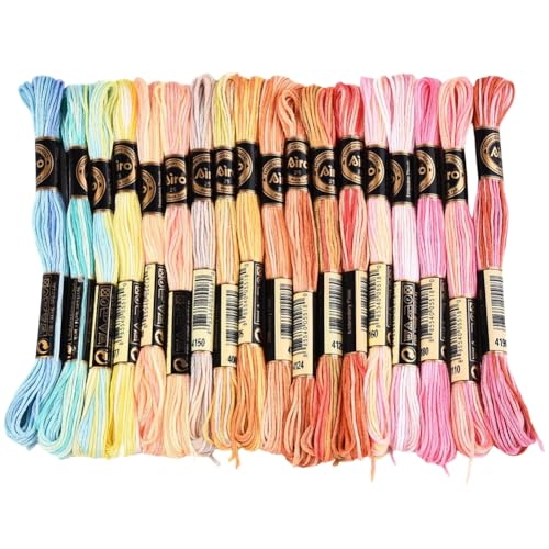 18 Skeins Colorful Needlepoint Embroidery Thread Floss for Sewing - color: Muticolor