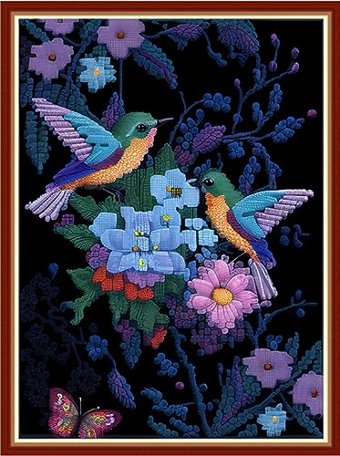 Redxing Stamped Cross Stitch Kits Embroidery kit for Beginners Adults Full Range of Embroidery Patterns Starter Kits DIY Printed Cross Stitch Kits Needlepoint Kits 11CT-Birds Honey 15.7x19.7 inch - color: Style 06