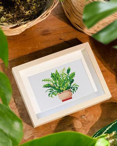 PeakLuv Small Diamond Art Kits Green Plants Mini Diamond Painting Kits - color: Green Plants