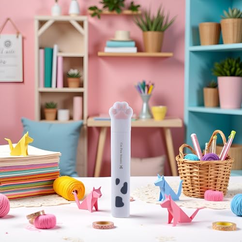 White Cat Paw Scissors, Folding Pocket Scissors Multifunctional Craft Scissor, Kawaii Hand Cutters Mini Art Scissor School Stationery