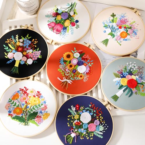 iNee Embroidery Fabric Squares Cotton, 10 Squares of 10 x 10-inch, White - color: White