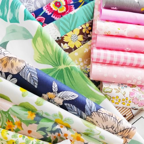 44pcs Cotton 9.8” x 9.8”(25cm x 25cm) Quilting Fabric Bundles, Pre-Cut Squares Sheets for Patchwork Sewing Quilting Crafting, No Repeat Patterns. - color: A-1
