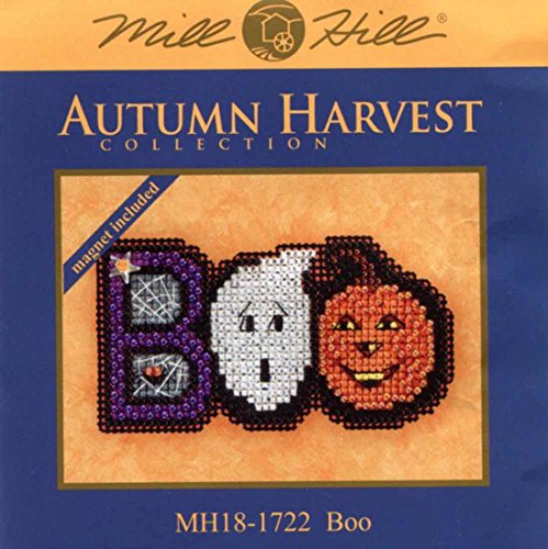 Boo Beaded Counted Cross Stitch Ornament Kit Mill Hill 2017 Autumn Harvest MH181722