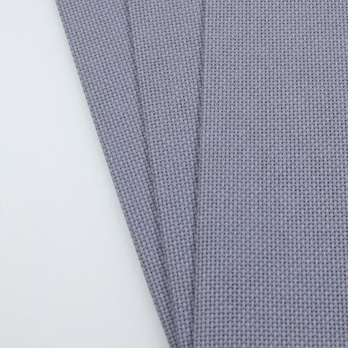 KCS 3 pc of 12" x 18"(30cmx45cm) Counted Cotton Aida Cloth Cross Stitch Fabric (Light Steel Grey,18CT) - color: Light Steel Grey, size: 18CT