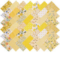 Nodsaw Charm Packs for Quilting 5 inch, Pre-Cuts Cotton Fabric Squares 5x5, 42 5-inch Charm Squares - for Quilting, Sewing, and Crafts, Yellow Series - color: Yellow