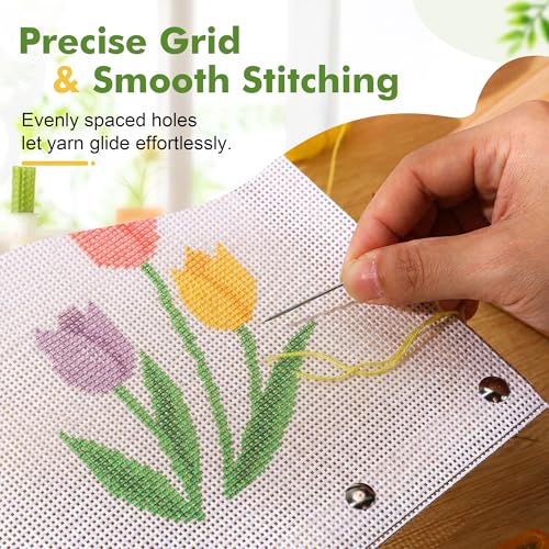 Needlepoint Canvas 13 Mesh 20x20 inch,Cotton Blank Embroidery Fabri