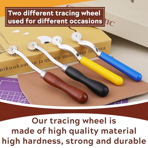 JNENERY 4PCS Tracing Wheel, Stainless Steel Stitch Marking Spacer