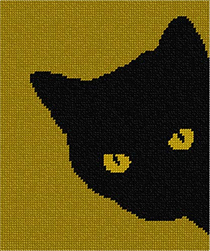 Pepita Needlepoint Canvas: Cat Around Corner Golds, 7" x 8" - size: Canvas Only