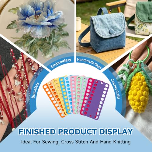 LOKUNN 10 Pcs Embroidery Floss Organizer, Cross Stitch Thread Holder - color: 10 Colors