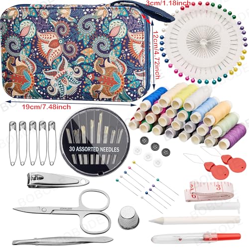 130 PCS Paisley Printing Sewing Kit with All Sewing Supplies Accessories - color: 130PCS-Paisley Design
