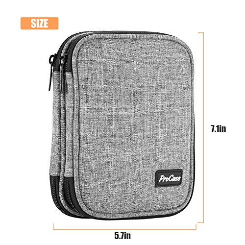 ProCase Crochet Hook Case (up to 6.5 Inches), Travel Organizer Zipper Bag for Various Crochet Hooks, Circular Knitting Needles and Other Accessories (NO Accessories Included) - color: Grey
