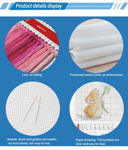 Dooxvey Counted Cross Stitch Kits for Adults 11CT Printed Cross-Stitch Patterns Cross Stitching Embroidery Kit Stamped or Counted Needlepoint Kits-Bees Gather Nectar 18×18 inch - color: ColorDIY10