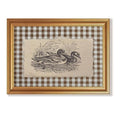 Wojuin Farmhouse Duck Swimming Framed Canvas Wall Art with Plaid 16x24 inch - color: Duck, size: 24"L x 16"W