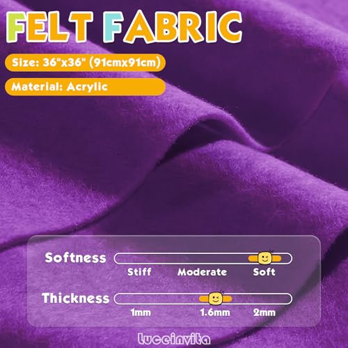 Bright Violet 36" X 36" Felt Fabric Sheet - 1.6mm Thickness - color: Bright Violet, size: 36" x 36"