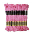 Pack of 12 Premium Embroidery Thread | 100% Egyptian Cotton Premium Skeins | Cross Stitch Embroidery Floss | Oeko TEX Certified Stranded Cotton | Ideal for Arts & Crafts (Pink Geranium 50) - color: Pink Geranium 50