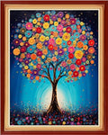 Dimensean Stamped Cross Stitch Kits Full Range of Embroidery Patterns Starter Kits for Beginners Adult DIY Cross Stitches Needlepoint Kits 11CT-Colorful Tree 16x20 inch - color: Craftpattern52