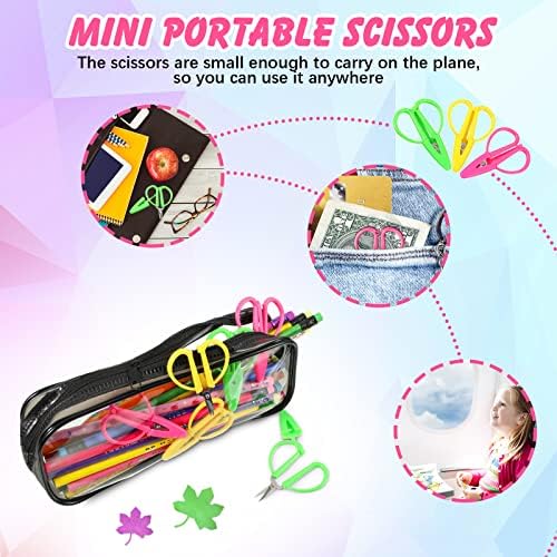 Mixweer 24 Pcs Mini Scissors for Travel Sewing Embroidery, 3 Colors - color: Pink, Green, Yellow