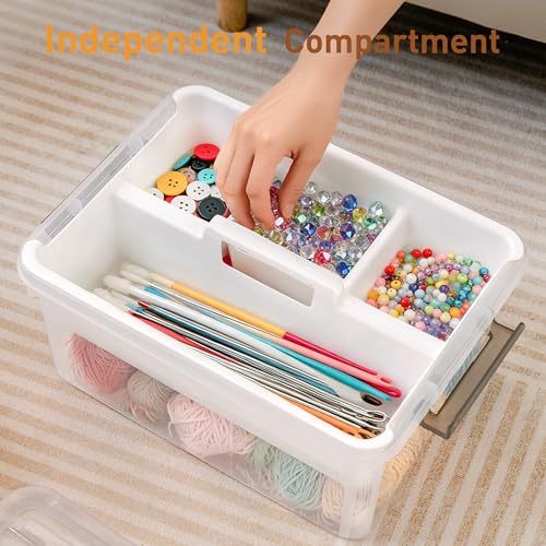 Citylife 17 QT Clear Craft Organizers and Storage Box with Handled Tray - size: 17 Qt- 1 Pack-H