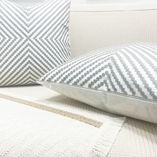 Slow Cow Embroidered Throw Pillow Cover 18 x 18 Inch Grey - color: Grey Dots, size: 18" x 18" (Pack of 1)