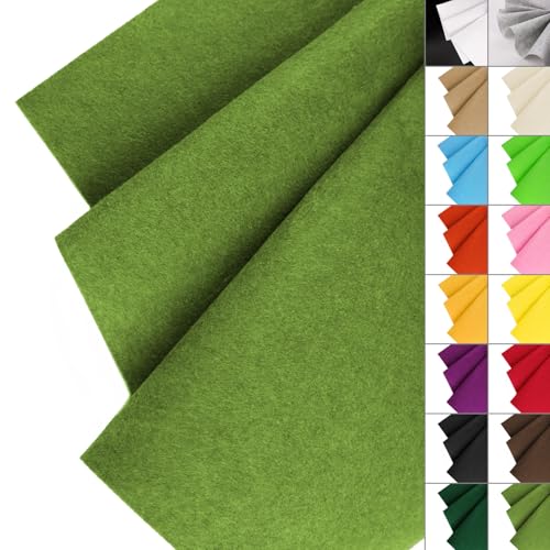 IONTACH 36" X 36" Stiff Felt Fabric 1.2mm Thick (Moss Green) - color: Moss Green, size: Stiff - 36" X 36"
