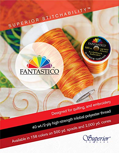 Superior Threads Fantastico 2-Ply 40-Weight High Strength Polyester Embroidery Quilting Sewing Thread - 2,000 Yard Cone (#5029 Wishing Well) - color: Wishing Well