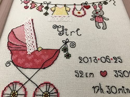 RIOLIS 1417 It's a Girl! Counted Cross Stitch Kit 7.87 x 7.87 in - style: It's a Girl! 1417