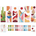 ACRNIGHEET 6PCS Cross Stitch Bookmark Kit for Beginner Boho Abstract Landscape Stamped Cross Stitch Kits for Adults Crossstitch Kits Adult Bookmarks with Instructions Hand Embroidery Craft Gift 11CT - style: Boho abstract patterns