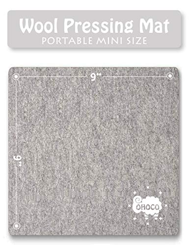Wool Pressing Mat for Quilting - 9" x 9" Portable Travel Size Felt Ironing Pad 1/2" Thick, 100% New Zealand Wool for Ironing, Sewing, Cutting on Ironing Board, Tabletop, Dryer, Countertop