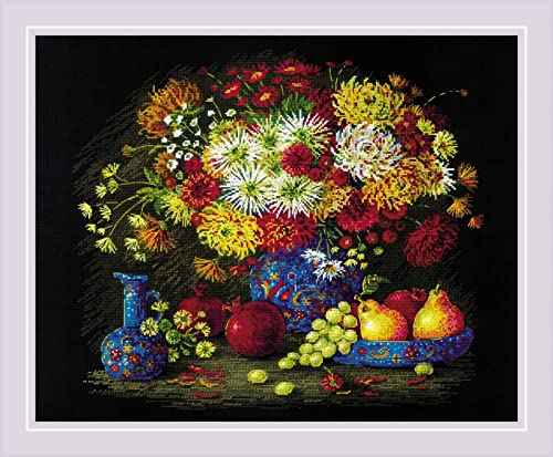 RIOLIS 2068 Still Life with Chrysanthemums Counted Cross Stitch Kit