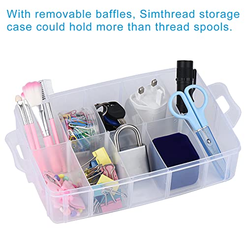 Simthread 2-Layer Thread Organizer Box for 40 Small Spools Clear - size: 2 Layers Case