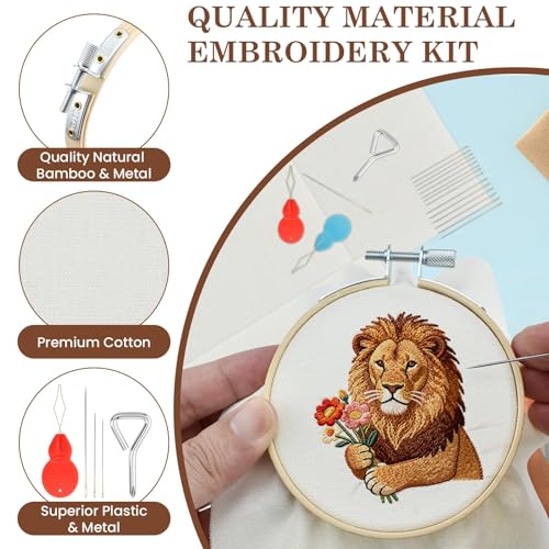 MARRTEUM 4Pcs 3 Inch Embroidery Hoop Set for All Stitching Techniques
