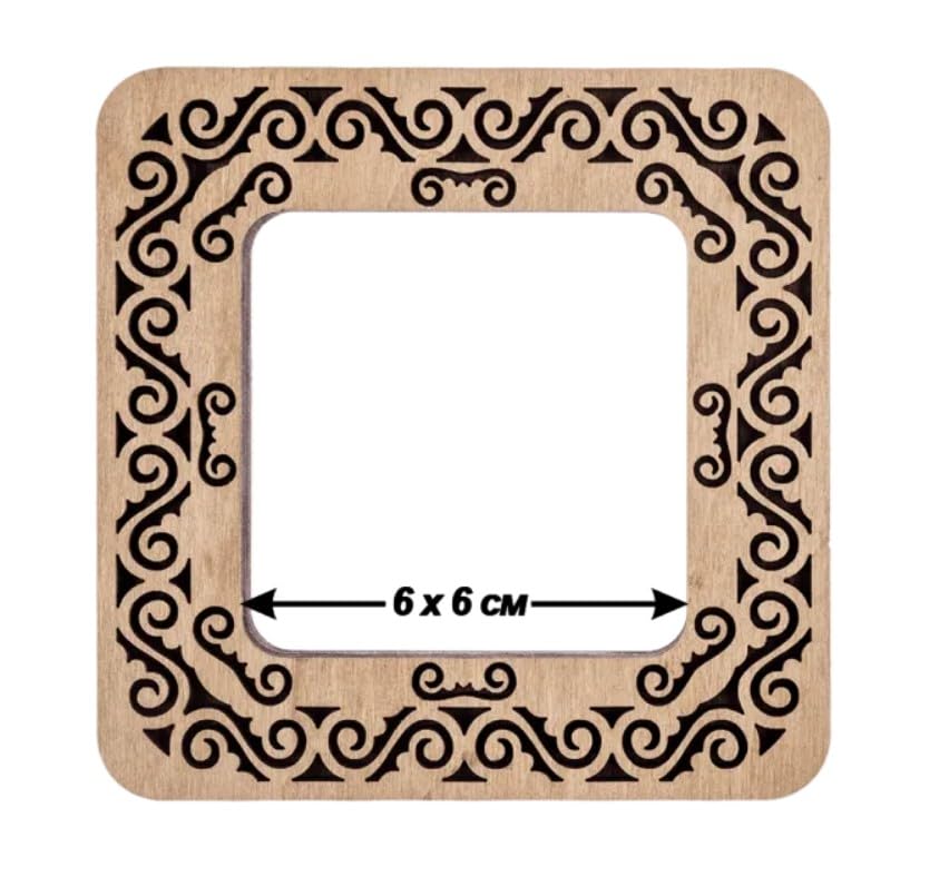 Small Hoop with Magnetic Holders from Plywood for Embroidery and Cross Stitching, MP-003 Light (2.6x2.6 in) - color: Light