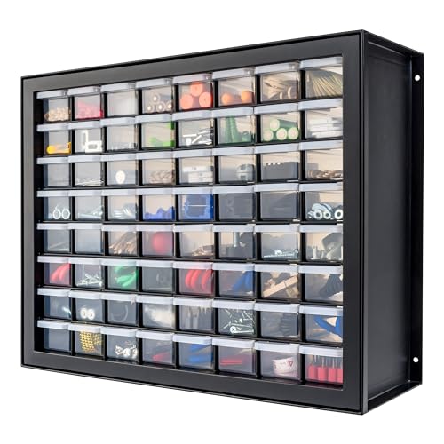 IRIS USA 64-Drawer Screw Organizer, Hardware Storage, Made in USA, Black - color: Black, size: 64 Drawer
