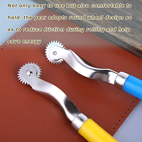 Lunarm Tracing Wheel Sewing Tool 2pcs Steel Needle Point Tracing Wheel - color: Yellow and Blue