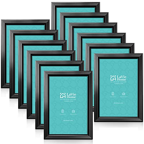 LaVie Home 4x6 Picture Frames (12 Pack, Black) Simple Designed Photo Frame with High Definition Glass for Wall Mount & Table Top Display, Set of 12 Classic Collection - color: Black, size: 4x6